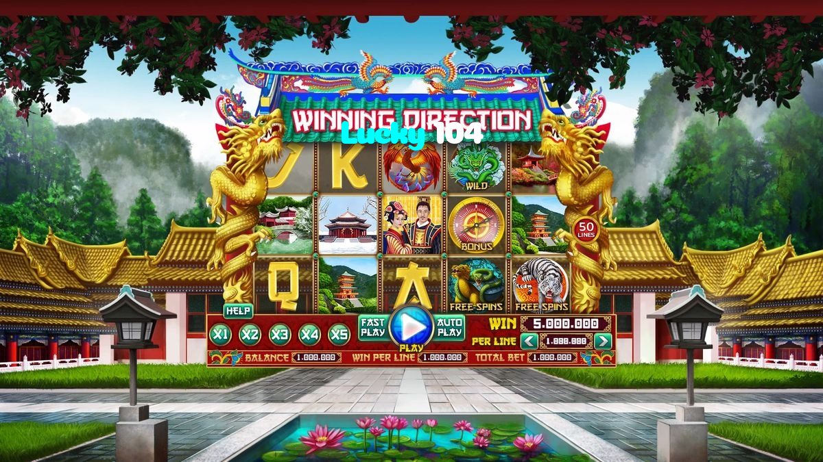 Lucky 104 casino presented on mobile device in Pakistan with slots and live games